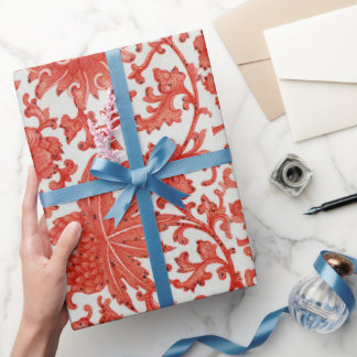 Presente Papel branco de fundo branco de padrão floral