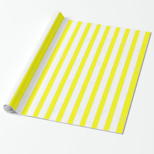 Presente Papel Brilhante de Enrolamento Amarelo e Branco