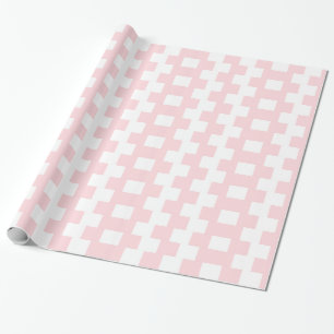 Presente Papel Brilhante de enrolamento rosa e quadrados br