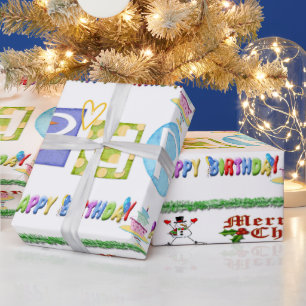Presente Papel Brilhante de Molho Feliz Aniversário de Nata