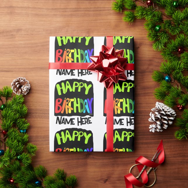 Presente Papel Brilhante e Feliz de Aniversário (Presente de Natal)