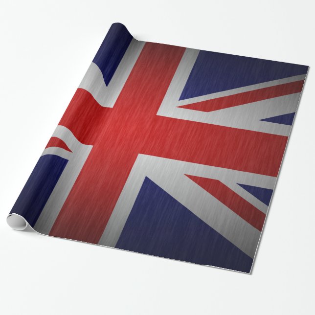 PRESENTE PAPEL BRITÂNICO DE EMBALAGEM DE BANDEIRA (Desenrolado)