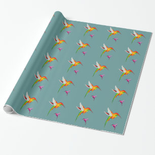 Presente Papel Colorido de Aves Hummingbird