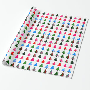 Presente Papel colorido de embrulho de árvore de Natal