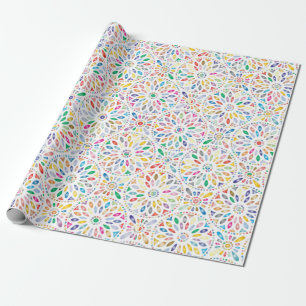 Presente Papel colorido de embrulho de mandala