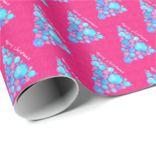 Presente Papel cor-de-rosa de Abstrato de Natal feliz