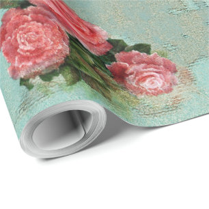 Presente Papel da flor do vintage - papel de envolvimento