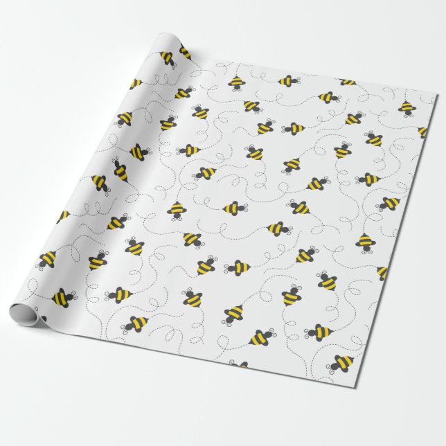 Presente Papel de Abelhas de Corte (Desenrolado)