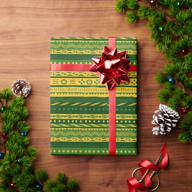 Presente Papel De Aperfeiçoamento Do Padrão De Lama Verde E (Presente de Natal)