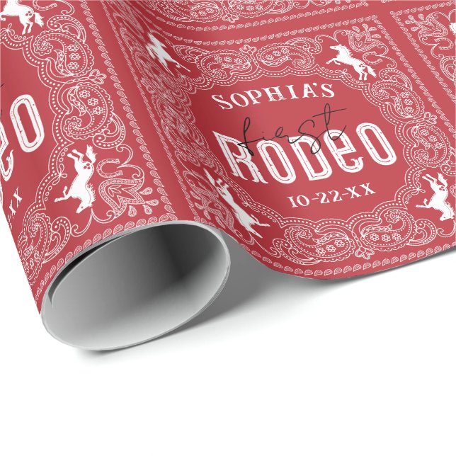 Presente Papel de Aropamento de Aniversário de 1rua Rodeio  (Ponta do rolo)