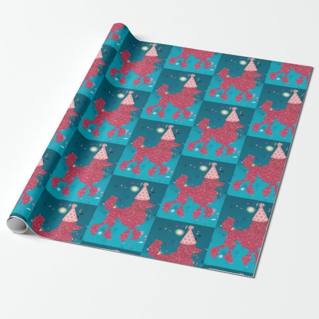 Presente Papel de Aropamento de Cão de Aniversário (Desenrolado)
