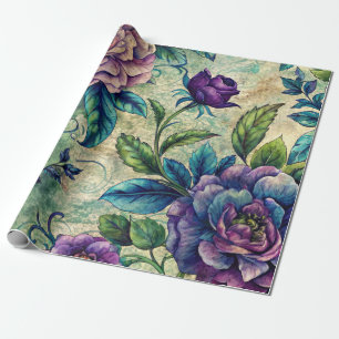 Presente Papel de Decoupage de Móveis com Padrão Floral Per