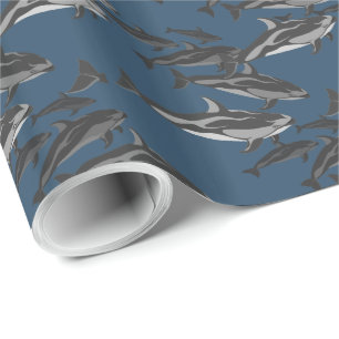 Presente Papel de Dolphin Wraping Paper Dolphin Christmas P