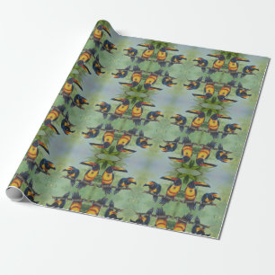 Presente Papel De Embalagem - Aves Tropicais 02