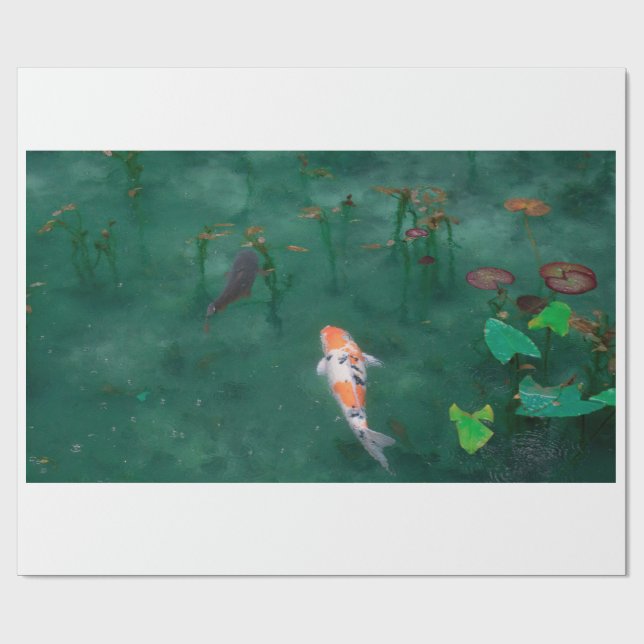 PRESENTE PAPEL DE EMBALAGEM: BLOQUEIO JAPONÊS: KOI (Aberto)