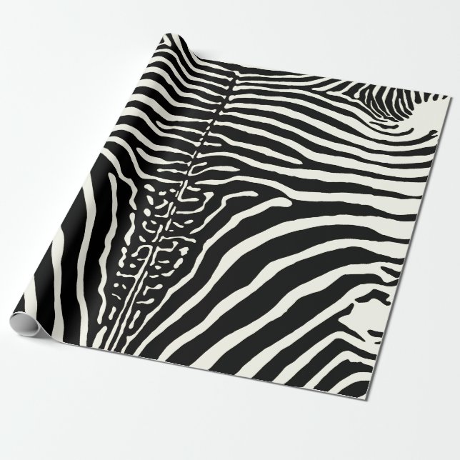 Presente Papel de embalagem branco e preto Impressão de Zeb (Desenrolado)