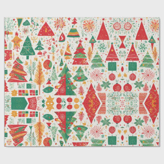 Presente Papel De Embalagem Da Floresta De Natal Whimsical