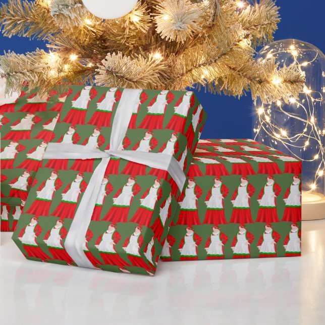 Presente Papel de embalagem da Sra. Claus Holiday (Feriados)