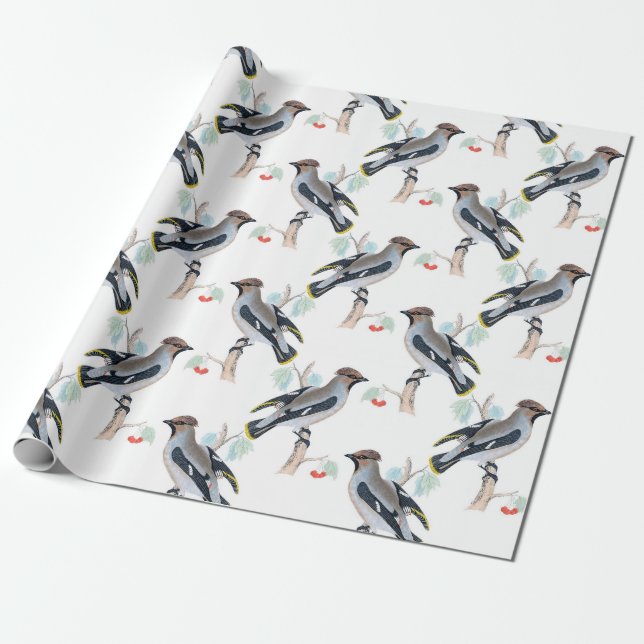 Presente Papel De Embalagem De Aves Vintage (Desenrolado)