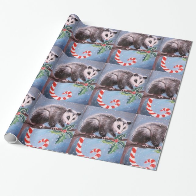 Presente Papel De Embalagem De Candy Cane Ogambm (Desenrolado)