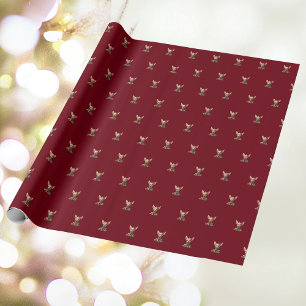 Presente Papel De Embalagem De Cão De Natal Do Partido