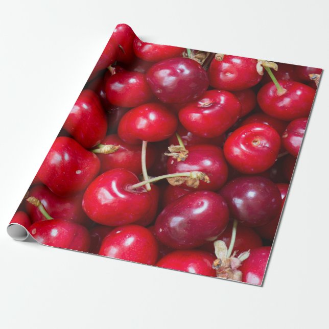 Presente Papel de embalagem de cereja doce (Desenrolado)