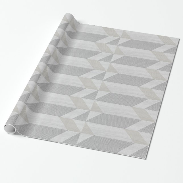 Presente papel de embalagem de cinzas para padrões geométri (Desenrolado)