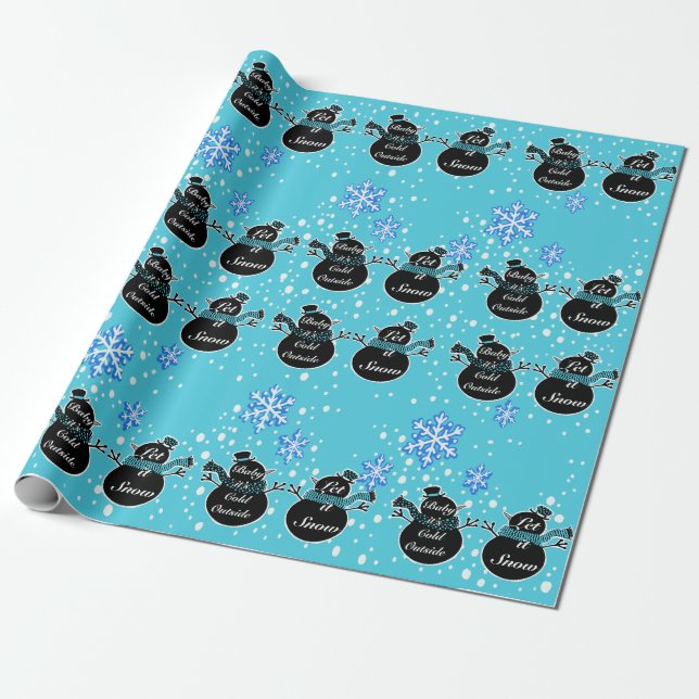 Presente Papel de embalagem de cor azul-bebê a frio (Desenrolado)