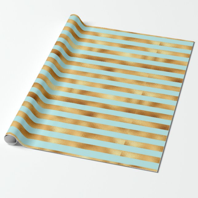 Presente papel de embalagem de folhas e tiras, douradas (Desenrolado)