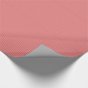 Presente PAPEL DE EMBALAGEM DE Gingham-GIFT-White Vermelho