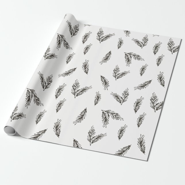 Presente Papel De Embalagem De Inverno Da Madeira (Desenrolado)