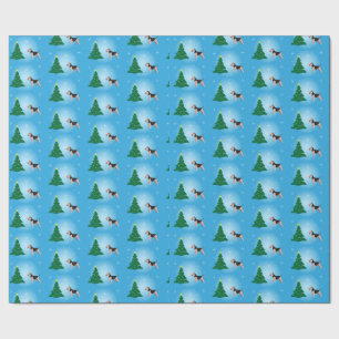 Presente Papel de embalagem de Natal azul Welsh Terrier