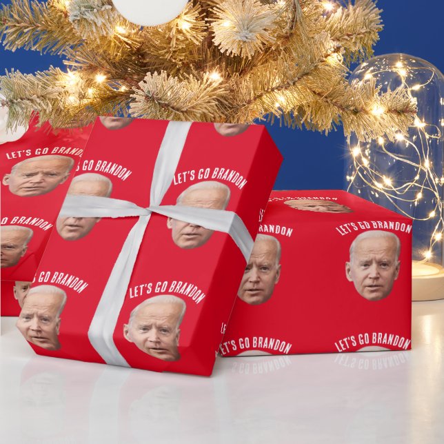PRESENTE PAPEL DE EMBALAGEM DE NATAL DE BIDEN VAMOS GO BRAN (Feriados)