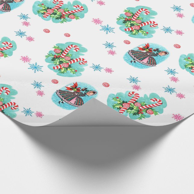 Presente Papel De Embalagem De Natal De Candy Retro Bonito (Ponta)