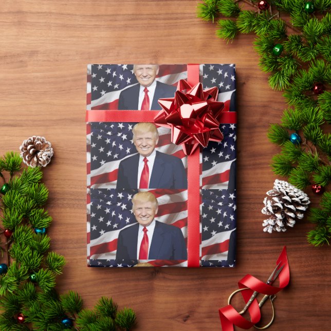 PRESENTE PAPEL DE EMBALAGEM DE NATAL DE TRUMP DONALD (Presente de Natal)