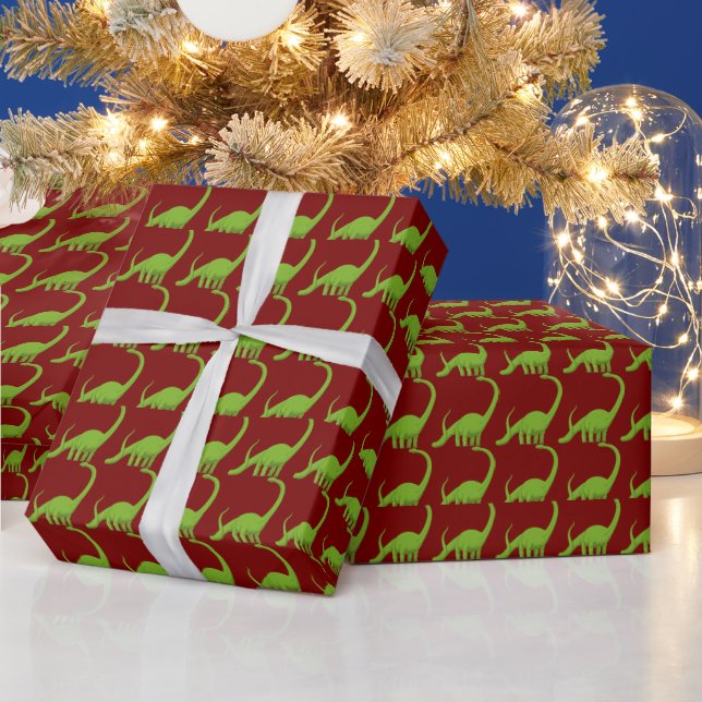 PRESENTE PAPEL DE EMBALAGEM DE NATAL DINOSSAURO T REX (Feriados)