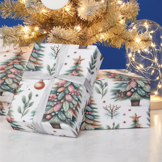 Presente Papel de embalagem de Natal em árvore festiva (Feriados)