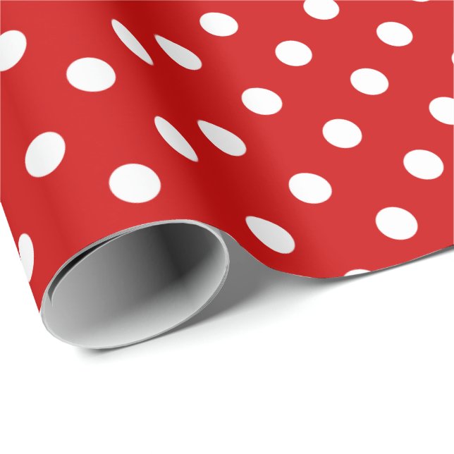 Presente Papel de embalagem de Natal para bolinhas brancas  (Ponta do rolo)