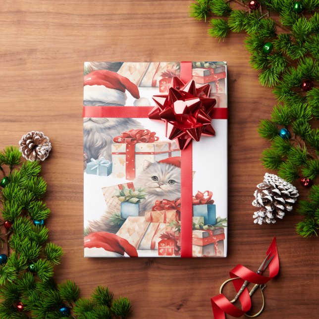 Presente Papel de embalagem de Natal para gatos festivos (Presente de Natal)