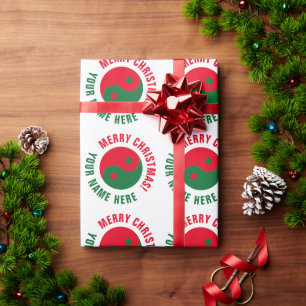 Presente Papel de embalagem de Natal personalizado Red Gree