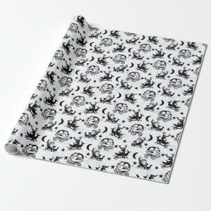 Presente Papel de embalagem de Natal preto e branco