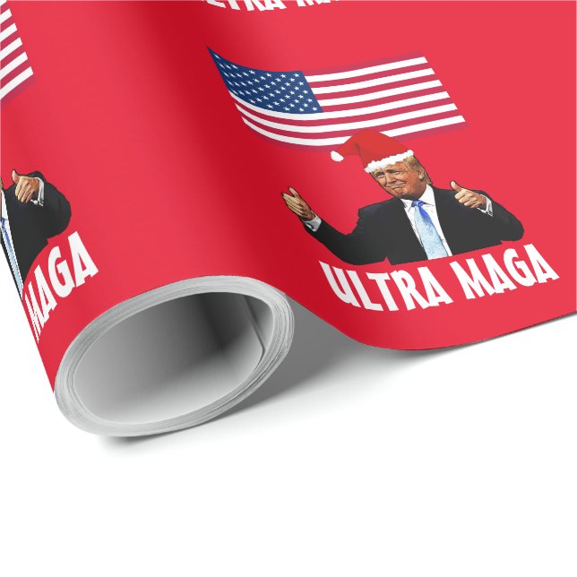 PRESENTE PAPEL DE EMBALAGEM DE NATAL ULTRA MAGA TRUMP (Ponta do rolo)