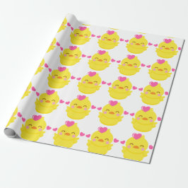 Presente papel de embalagem de patos de borracha amarelo