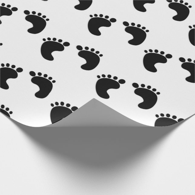 PRESENTE PAPEL DE EMBALAGEM DE PEGADAS DE BEBÊ NOVO (Ponta)