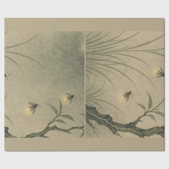 PRESENTE PAPEL DE EMBALAGEM DE PRESENTES COM FIREFLIES JAPO (Barra)