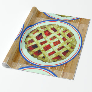 Presente papel de embalagem de torta de morango