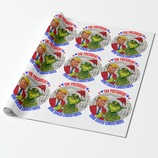PRESENTE PAPEL DE EMBALAGEM DE TRUMP-CHRISTMAS DONALD (Desenrolado)
