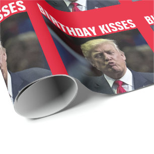 PRESENTE PAPEL DE EMBALAGEM DO BEIJO DE TRUMP DONALD