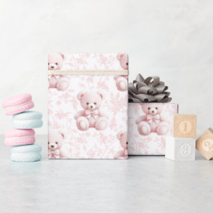 Presente Papel de embalagem floral, cor-de-rosa, de pintinh