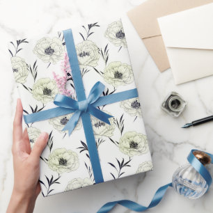 Presente Papel De Embalagem Floral Pintado À Mão